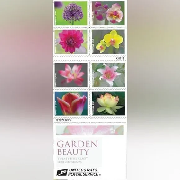 100 Garden Beauty 2021 Forever Flowers Postage Stamps USPS Wedding Invitations - Picture 5 of 8
